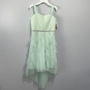 Sequin Hearts Girl’s Dress size 16 mint color Embellished formal Easter NEW